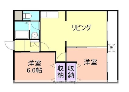 和歌山県和歌山市三葛[2LDK/52m2]の間取図