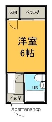 ミワハイツ[1K/15.4m2]の間取図