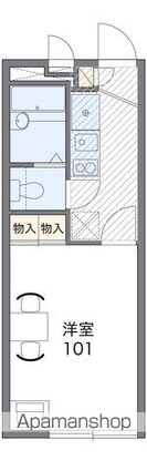 レオパレスファミリア[1K/19.87m2]の間取図
