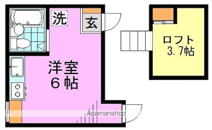 東京都中野区中央５丁目[1R/19m2]の間取図