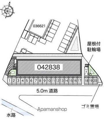 レオネクスト辛島Ⅱ[1K/30.84m2]の配置図