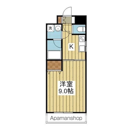 シルキーブリーズ山越[1K/31.06m2]の間取図