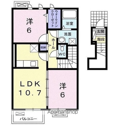 エルフローラ[2LDK/56.59m2]の間取図