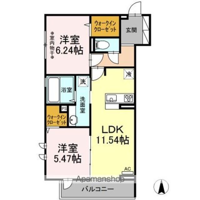 アルトテラ[2LDK/56.96m2]の間取図
