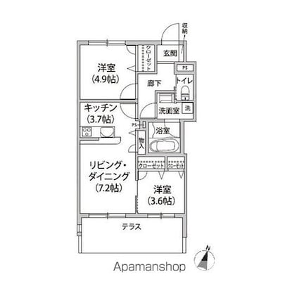ｆｅｒｉｚａ[2LDK/55.5m2]の間取図