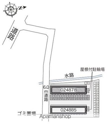 レオパレストータスⅡ[1K/23.71m2]の配置図
