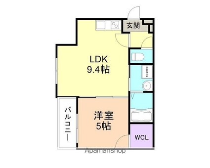 和歌山県和歌山市西高松１丁目[1LDK/37.35m2]の間取図