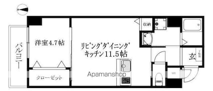 Ｍａｙｆａｉｒ本町ＰｒｅｍｉｕｍＩＩＩ[1LDK/39.7m2]の間取図