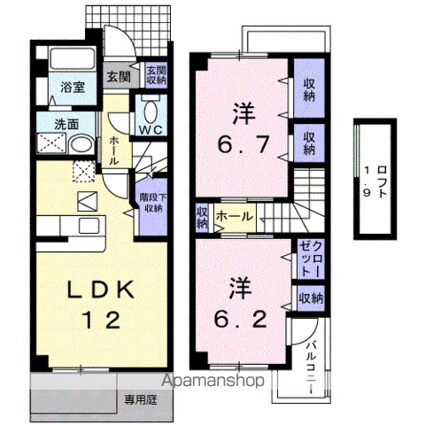 ソル・レヴェンテ[2LDK/64.98m2]の間取図