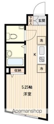 ＬＩＶＥＣＡＳＡ　ＩＴＡＢＡＳＨＩ　ＨＡＳＵＮＥ[1R/17.18m2]の間取図