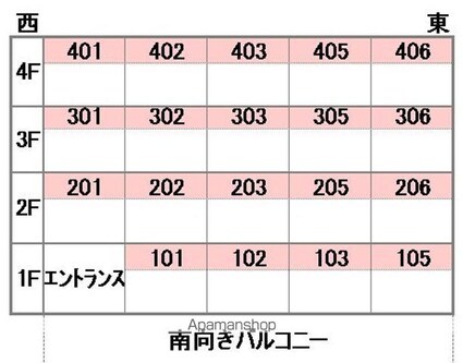 湯築ロジュマン[1K/22.94m2]の配置図