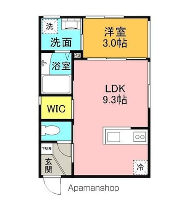 Ｃｌａｉｒ　Ｓｏｌａｒｅ[1LDK/30.3m2]の間取図