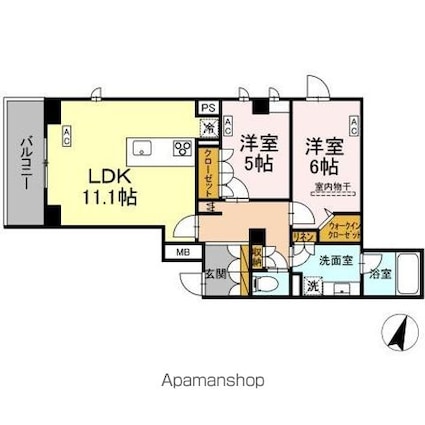 プライム　フォレスト　百合ケ丘[2LDK/62.54m2]の間取図