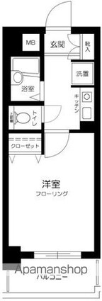 フェニックス東麻布[1K/22.05m2]の間取図