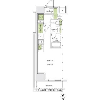 ザ・パークハビオ名古屋松原[1R/27.23m2]の間取図