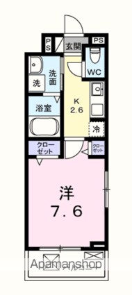 フットヒルズ　Ｍ[1K/27.02m2]の間取図