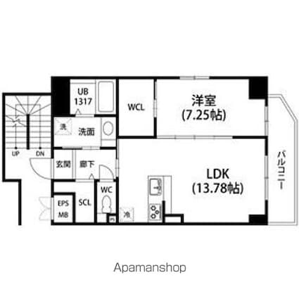 愛知県名古屋市北区志賀町４丁目[1LDK/54.29m2]の間取図