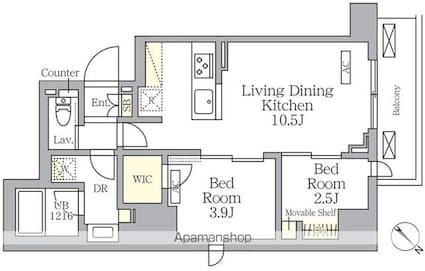 プライムガーデン大森[2LDK/41.28m2]の間取図