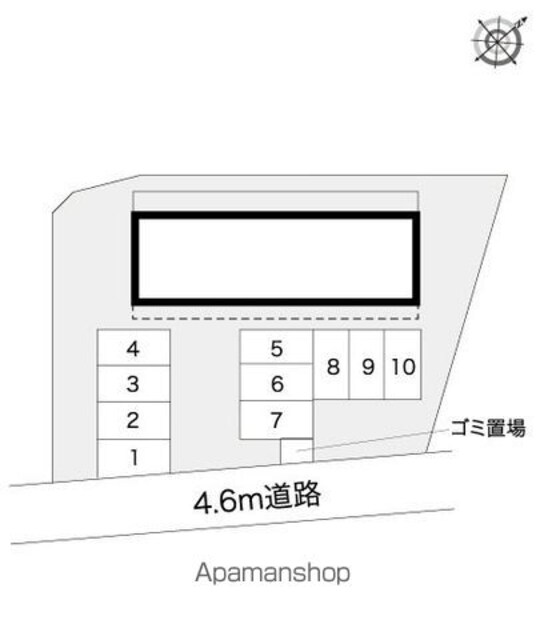 レオパレス向田[1K/23.18m2]の配置図