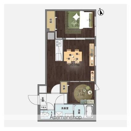 ウェルスクエア桜上水[2LDK/40.13m2]の間取図