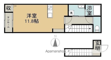 ヒメル[1R/36.43m2]の間取図