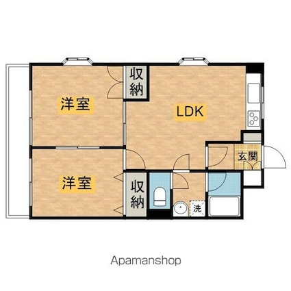 プルミエラムール[2LDK/56.4m2]の間取図