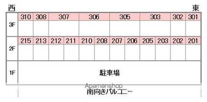 Ｍ・シャトー[1K/25.74m2]の配置図
