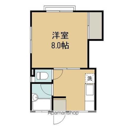 Ｋ＆Ｍ加賀野[1K/26.08m2]の間取図