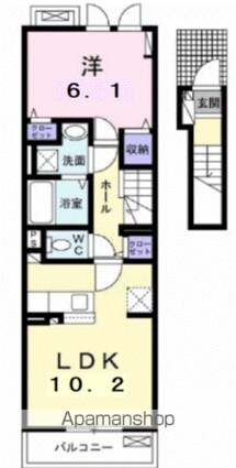 イーストブルー　Ｉ[1LDK/43.02m2]の間取図