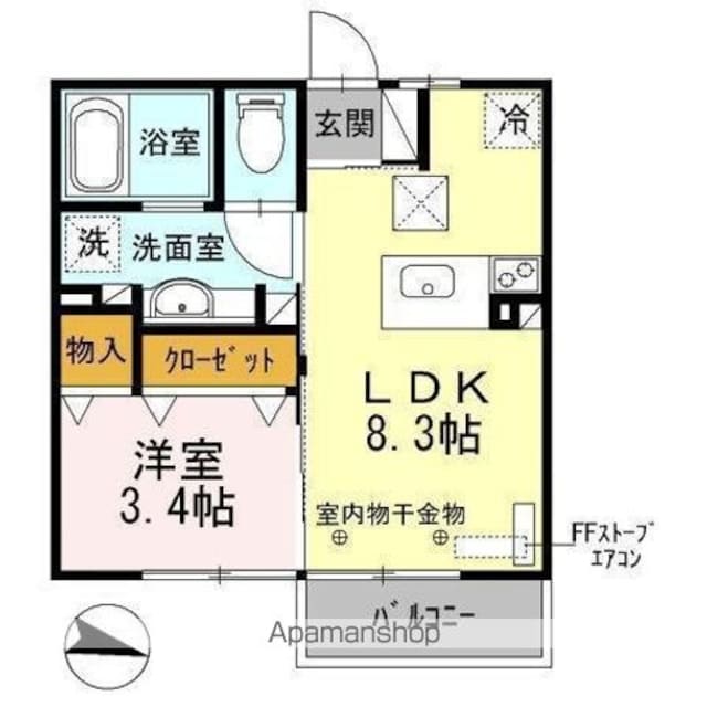 エクシア[1LDK/30.13m2]の間取図