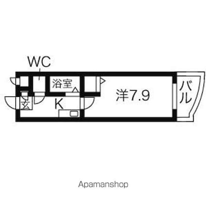 パックス荒畑[1K/24m2]の間取図