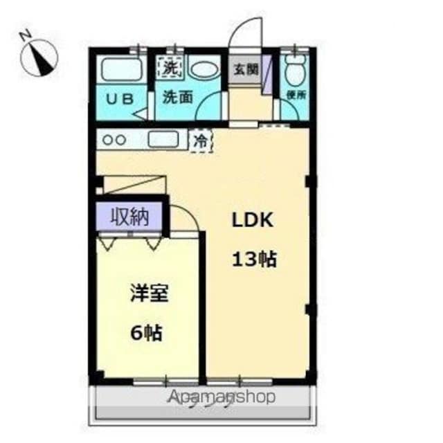 岡山県倉敷市茶屋町[1LDK/40.99m2]の間取図