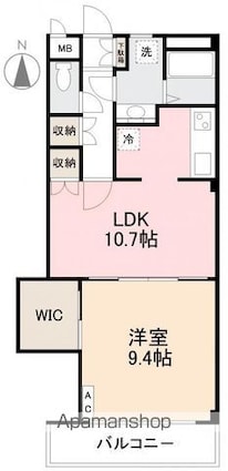 エクシア今里[1LDK/52.8m2]の間取図