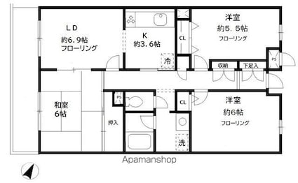 ファインコート３１１０[3LDK/67.27m2]の間取図