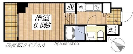 レアライズ立川[1K/21.52m2]の間取図