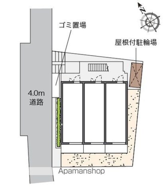 レオネクストシーエスハイムⅢ[1K/21.11m2]の配置図
