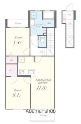 サン・ノーブル[2LDK/56.1m2]の間取図