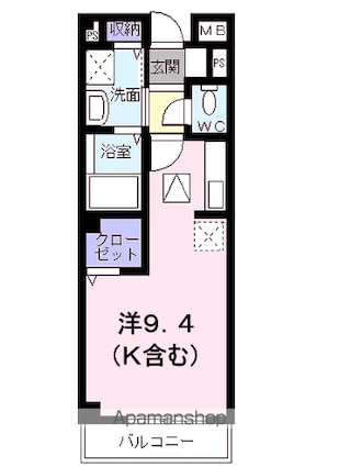 リフティー松ヶ端[1R/25.25m2]の間取図