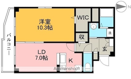 エピナール北久保[1LDK/49.83m2]の間取図