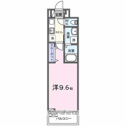 ルーベル桜井[1K/28.87m2]の間取図