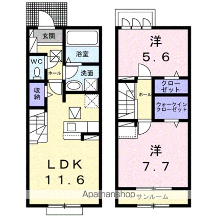 Ｋ．Ｚ　ｗｉｌｌ　Ｉ[2LDK/66.24m2]の間取図