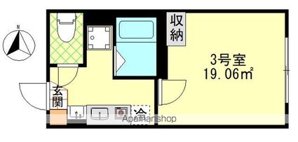 プレット蓮根[1K/19.06m2]の間取図