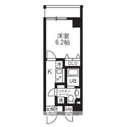 リュクス千歳船橋[1K/23.1m2]の間取図