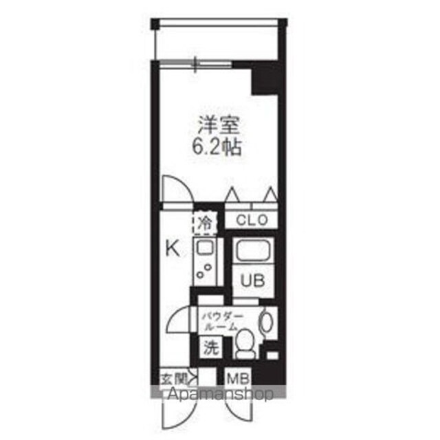 リュクス千歳船橋[1K/23.1m2]の間取図