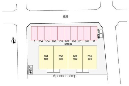 ニューエルディム伏石[1LDK/46.13m2]の配置図