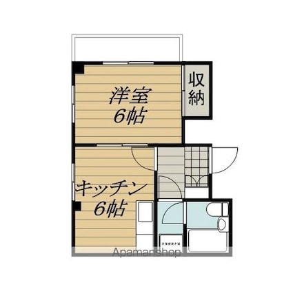 カザコシスカイハイツ[1DK/36.3m2]の間取図