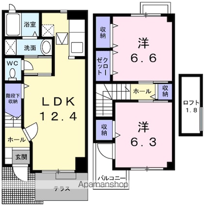 グレイスＴ　Ⅰ[2LDK/63.44m2]の間取図