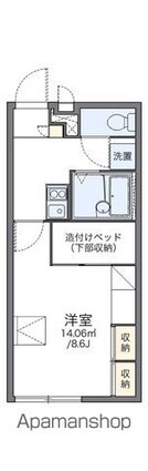 レオパレスフォンテーヌＡ[1K/23.18m2]の間取図
