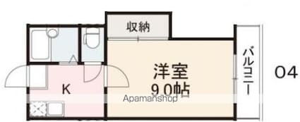 コート林[1K/23.76m2]の間取図