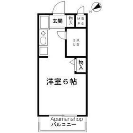東京都世田谷区千歳台１丁目[1K/18.6m2]の間取図